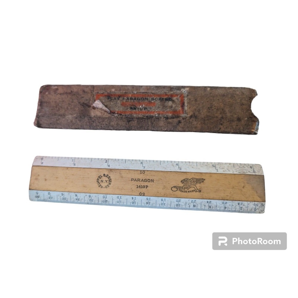 K&E Keuffel Esser Paragon 1410P Mechanical Draftmans Scale Ruler Cardboard Case